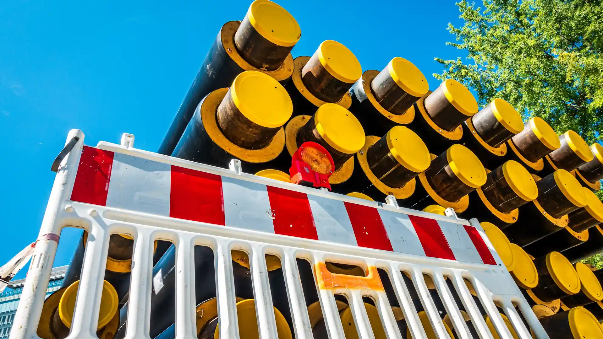 Baustelle Fernwärmeleitungen