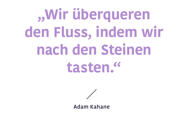Zitat Adam Kahane Steine im Fluss