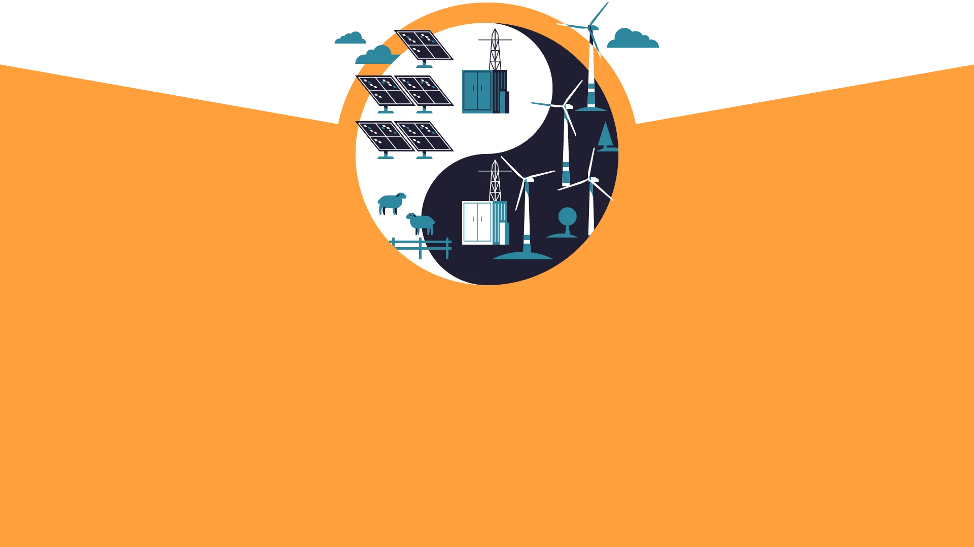 Illustration Hybridparks als Yin und Yang der Energiewende