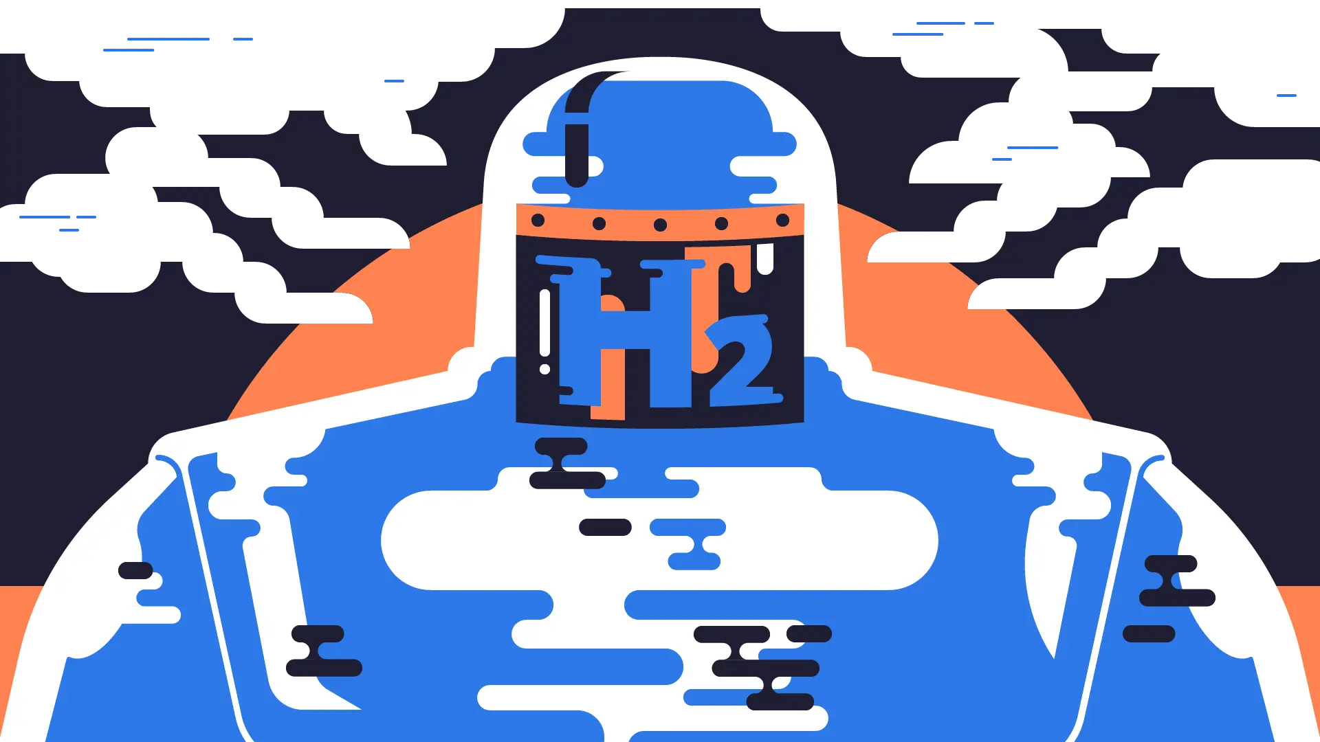 Illustration Stahlarbeiter erzeugt grünen Stahl