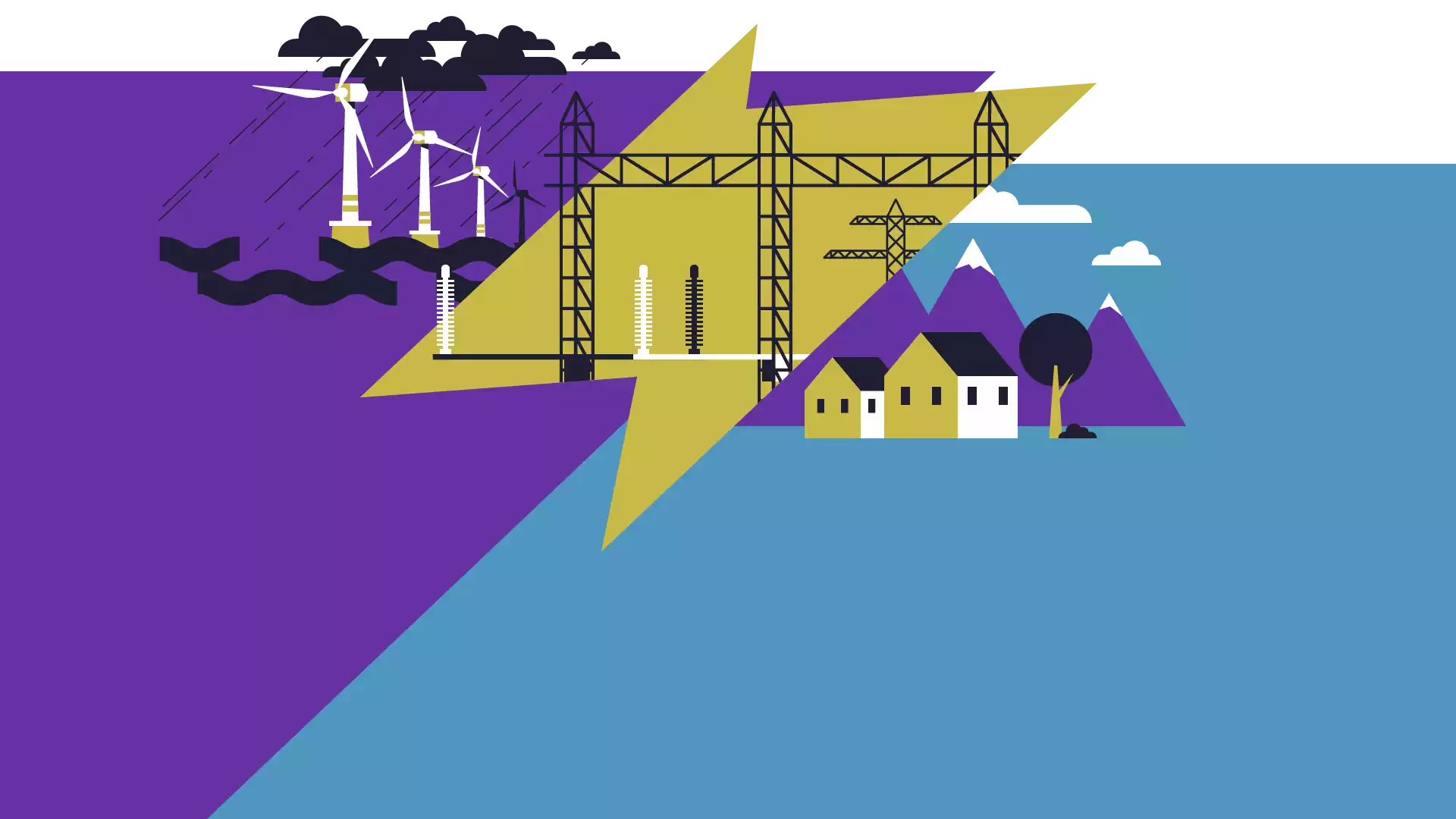 Illustration Konverter als Schnittstellen für den Transport von Erneuerbarer Energie