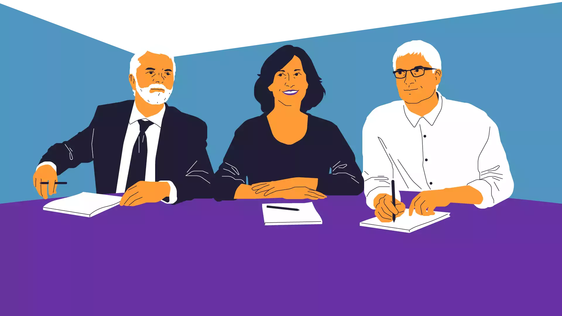 Illustration Kerstin Andreae, Sven Giegold, Peter Hennicke