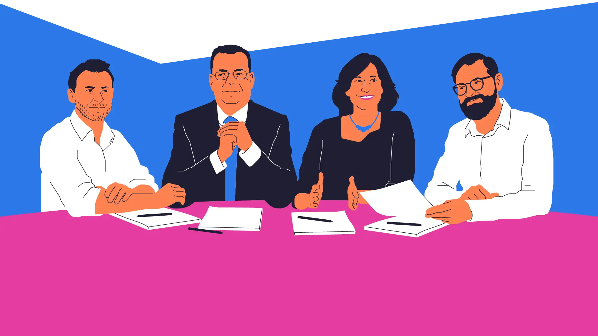 Illustration Kerstin Andreae, Dominik Wirth, Felix Matthes, Wolfgang Gründinger