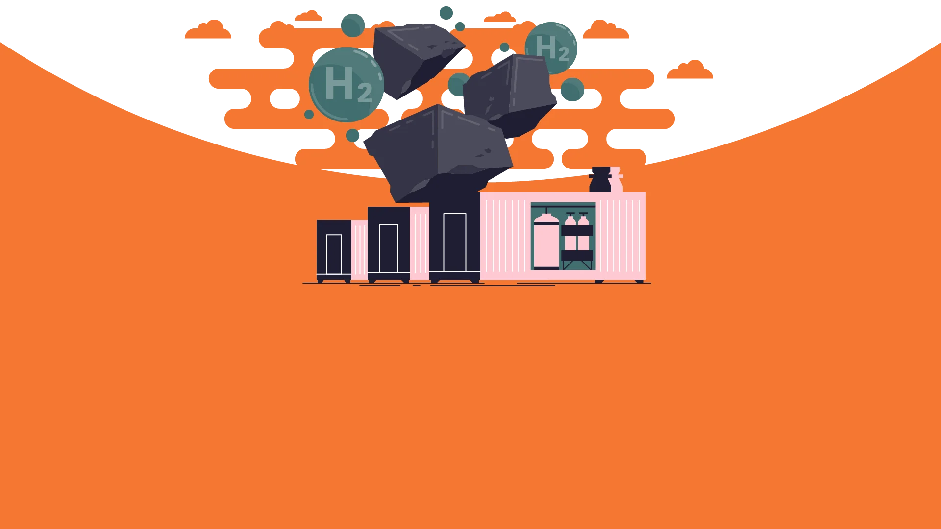 Illustration Wasserstoffspeicher durch Eisen-Nuggets durch Start-up Ambartec