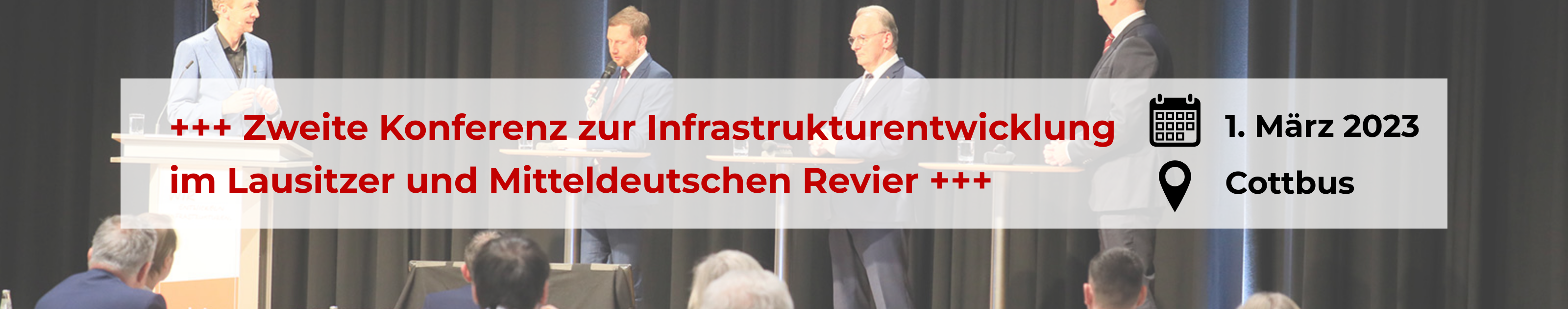 Werbebanner: Save the Date für die zweite Konferenz zur Infrastrukturentwicklung im Lausitzer und Mitteldeutschen Revier